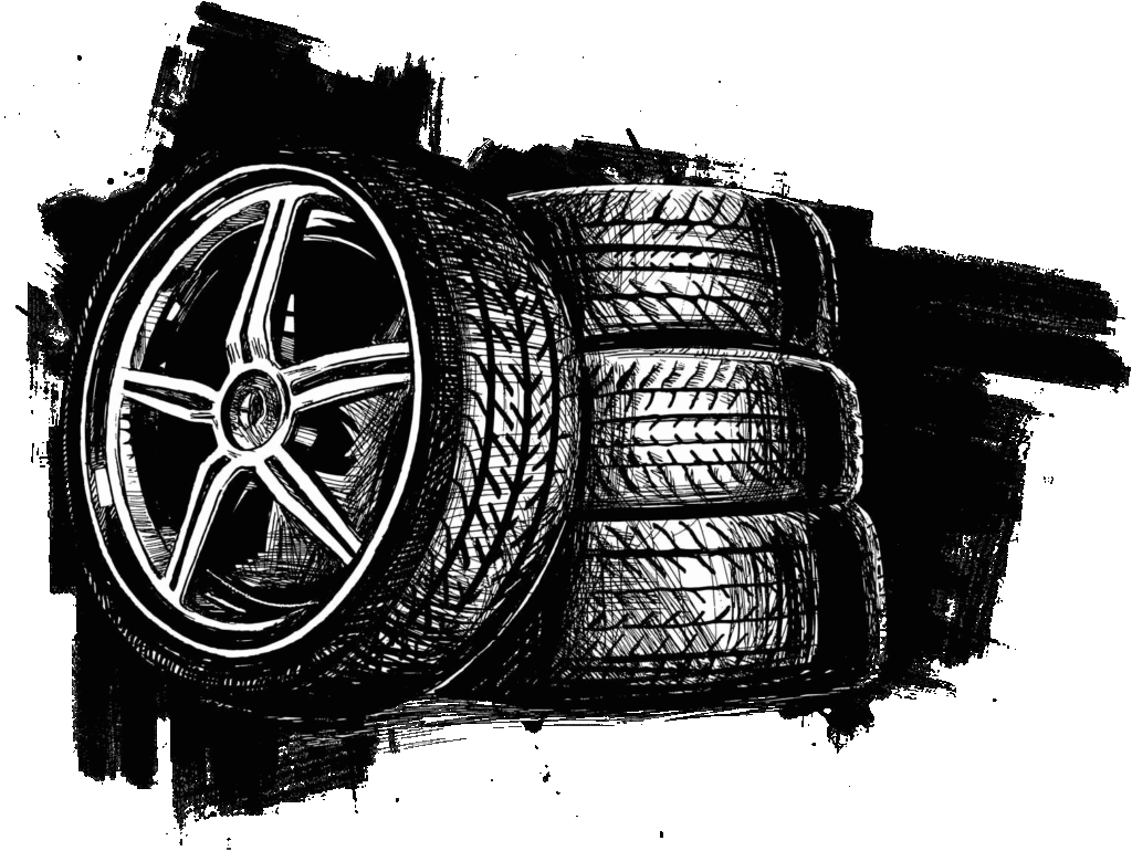 car-wheel-tire-poster-design-hand-drawn-sketch-vector-illustration